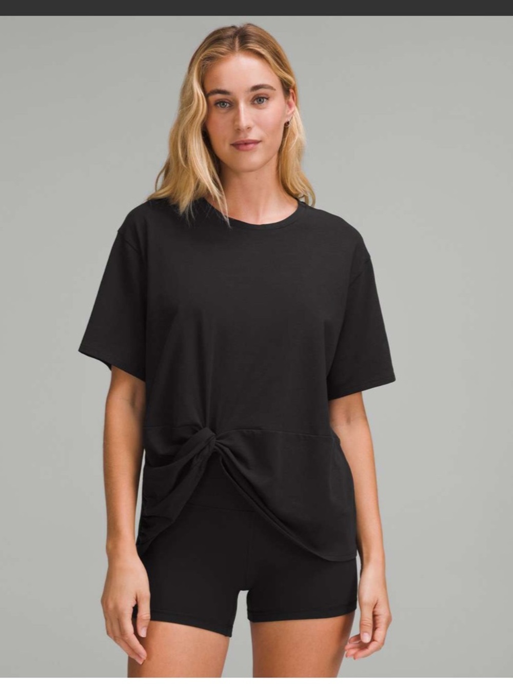 Lululemon Twist-Front Oversized Black T-Shirt Size Small